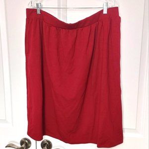 Burgundy 3x skirt plus size cotton A line heavy knit